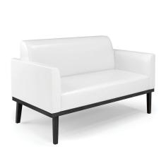 Sofá Namoradeira Com Poltrona Base De Madeira Fixa Preto Marisa Corano D03 - D\`rossi Cor Branco