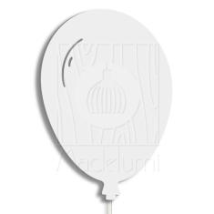 Luminária Abajur Parede Arandela Madeira Balão G9 30cm Bebê - Madelumi