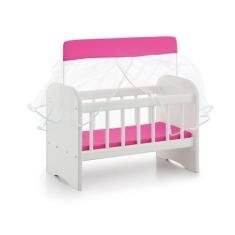 Berço Para Boneca Ninar Com Enxoval Pink - Sonno Baby