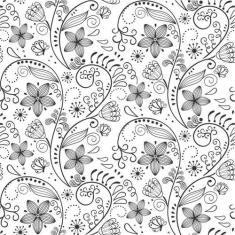 Papel de Parede Floral Preto e Branco 3,00m - Inove Papéis de Parede 