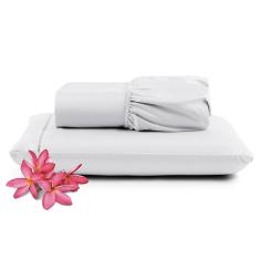 Jogo De Lençol Primor Solteiro 2 Peças Percal 400 Fios Ponto Palito - Branco