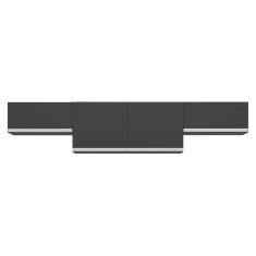 Kit 3 Armários De Cozinha Aéreos 4 Portas Veneza Multimóveis Mp2151 Preto/branco Preto/branco