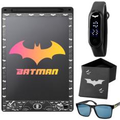Lousa Magica Lcd + Oculos Sol + Caixa Prova Dagua Preto Batman Pulseira Ajustavel Qualidade Premium