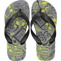 Chinelo Infantil Havaianas Kids Athletic Masculino, Cinza claro, 33/34