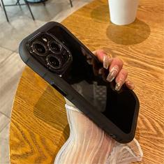 Capa de telefone transparente de silicone para iPhone 14 13 12 11 Pro Max X XR XS 7 8 Plus SE Proteção de lente Capa transparente, preta, para iPhone XR