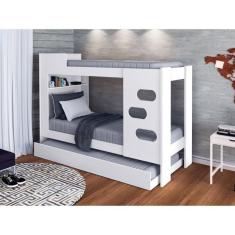 Beliche Floripa com Cama Auxiliar J&A Móveis Branco