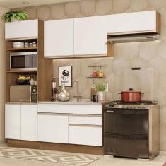 Armário De Cozinha Completa 270cm Rustic/branco Glamy Madesa 15 Rustic/branco