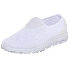 Propét Sapato Oxford feminino Travelactive Slip-On, Branco, 6 Wide