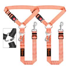 Cinto de segurança removível para carro, coleira de segurança 3 em 1 para cães de estimação, suporte retrátil para apoio de cabeça do veículo e cinto de segurança refletivo ajustável para cães