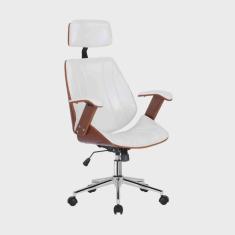 Cadeira Escritório Presidente Giratória Kopenhagen com Apoia Cabeça Fratini Móveis
