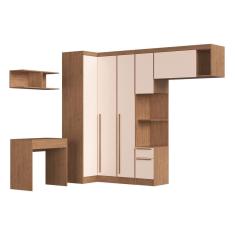 Guarda-roupa Solteiro Modulado 6 Peças Infinity Cedro|Blush