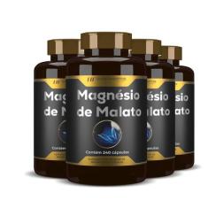 4X Magnésio De Malato Premium 240Caps Hf Suplementos - HF Suplements