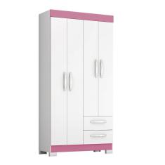 Guarda-roupa Solteiro Nt 6010 - Branco / Rosa - Notável