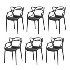 Kit 6 Cadeiras Allegra Preta