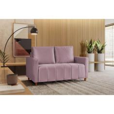 Sofá Amelie 2 Lugares em Veludo Yescasa Rosa