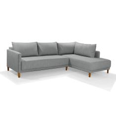 Sofá 4 Lugares Com Chaise Direito Larimar Linho 280cm Redenobre
