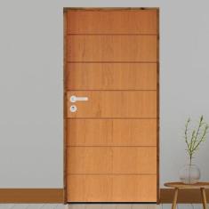 Kit Porta de Madeira 210x82cm Batente 9cm Fechadura Stilo Belissima 2 Rodam Imbuia