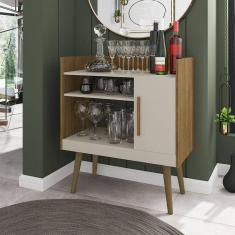 Aparador 1 Porta Vintage Retrô Café Ii Móveis Bechara Cinamomo/Off-White