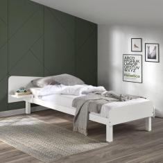 Cama Solteiro Pampa CabeCasa MadeiraMadeira Branco Lavado