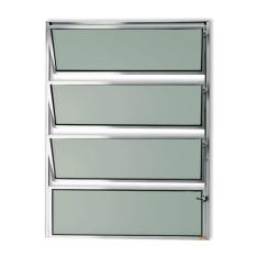 Janela Basculante de Alumínio 80x80cm com Vidro Boreal Anodizado Master Brimak Brilhante