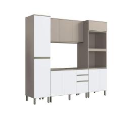 Cozinha Modulada 4 Peças Diamante New Fumê/Fumê Branco