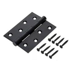 Kit 3 Dobradiça De Porta Preta Com Rolamento Armário 3X2,5