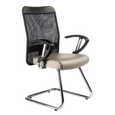 Poltrona Diretor Base Fixa Cromada Linha Tela Mesh - Design Office Móv