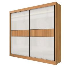 Guarda Roupa Casal 2 Portas 6 Gavetas - Cancun Ripado-Cinamomo/Off Whi