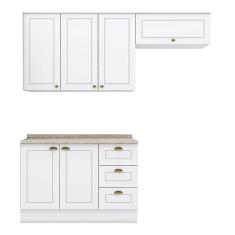 Cozinha Modulada Americana 3 Peças Branco hp com Tampo Calcare – Henn