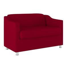 Sofá Namoradeira Sala De Espera Elegante Suede – Balaqui Cor:vermelho
