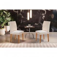 Cadeira Sala De Jantar Grécia Kit 2 Un Capuccino/animale Chocolate - Rufato