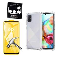 Kit Proteção 3x1 Capa e Película 9d Compatível Samsung Galaxy M51 (Capinha Anti Impacto + Película 9D + Película Câmera)