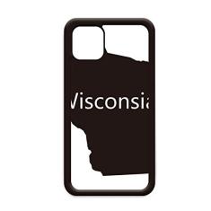 Wisconsin America - Contorno do mapa dos EUA para iPhone 12 Pro Max Capa para Apple Mini Mobile Case