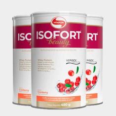 Kit 3 Isofort Beauty Isolado Vitafor Cranberry 450g