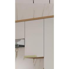 Armário Aéreo de Cozinha 40cm 1 Porta 100% Mdf New Porto Freijó/Off White