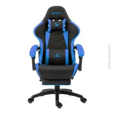 Cadeira Gamer Kbm! Gaming Tempest Cg500, Preta E Azul, Com Almofadas,