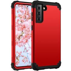 Asuwish Capa de telefone para Samsung Galaxy S21 FE 5G capa dura à prova de choque de silicone macio amortecedor híbrido três camadas aderência resistente proteção robusta S 21 EF S21FE5G UW S21FE 21S