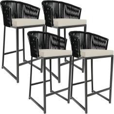 Kit 04 Banqueta Para Área Gourmet Cozinha Varanda D04 Preto