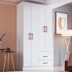 Guarda-Roupa Solteiro Cordova 4 Portas 2 Gavetas Branco - Doripel