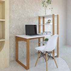 Mesa Escrivaninha Com Estante Licce 4 Prateleiras