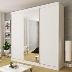 Guarda Roupa Casal Premium Evidence 205,9cm com Espelho 3 Portas 4 Gav