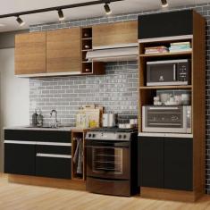 Cozinha Completa Madesa Cristal com Armário e Balcão (Sem Tampo e Pia)