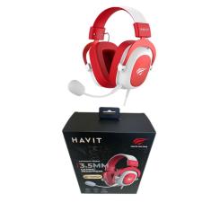 Headset Gamer Havit H2002d, Conector P2, White Red