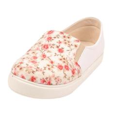 Tênis Slip On Infantil Menina Floral Branco - Raniel Calçados, 36
