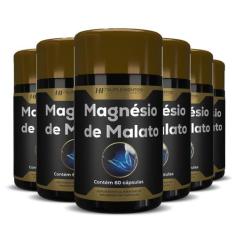 6X Magnesio De Malato Premium 60 Caps Hf Suplementos