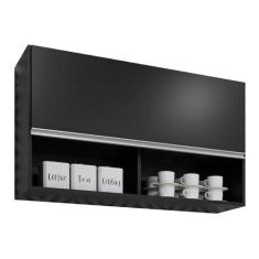 Armário de Cozinha Aéreo 100cm Basculante Mia M24 Preto - Mpozenato, P