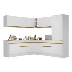 Armário de Cozinha Completa de Canto com Rodapé Veneza Multimóveis V2101