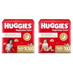 Kit Huggies Fralda Supreme Care XXG 140 Un + XG 140 Un