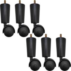 Conjunto 6 Pe De Cama Box Solteiro Baú Rodizio Para Moveis - Zanline