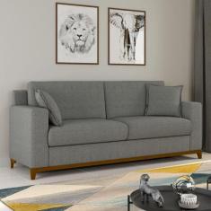Sofá 3 Lugares com 2 Almofadas Inclusas Multimóveis CR45240, Cinza